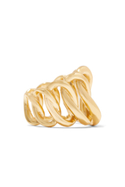 خاتم برونكس بتصميم بسلسلة معدن مطلي بذهب